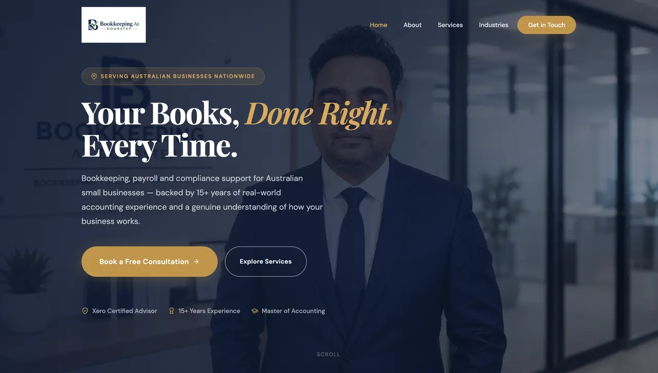 Bookkeeping At Doorstep website homepage